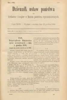 Dziennik Ustaw Państwa dla Królestw i Krajów w Radzie Państwa Reprezentowanych. 1899, cz. 99