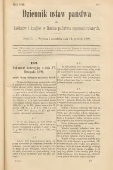Dziennik Ustaw Państwa dla Królestw i Krajów w Radzie Państwa Reprezentowanych. 1899, cz. 100