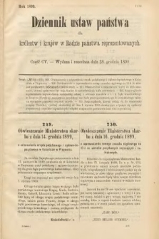 Dziennik Ustaw Państwa dla Królestw i Krajów w Radzie Państwa Reprezentowanych. 1899, cz. 105
