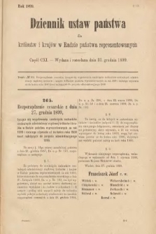 Dziennik Ustaw Państwa dla Królestw i Krajów w Radzie Państwa Reprezentowanych. 1899, cz. 111