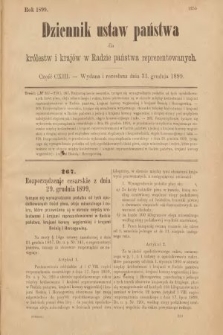 Dziennik Ustaw Państwa dla Królestw i Krajów w Radzie Państwa Reprezentowanych. 1899, cz. 113