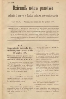 Dziennik Ustaw Państwa dla Królestw i Krajów w Radzie Państwa Reprezentowanych. 1899, cz. 114