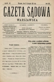 Gazeta Sądowa Warszawska. 1918, nr 46-47