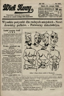 Wiek Nowy : popularny dziennik ilustrowany. 1926, nr 7547