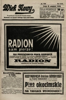 Wiek Nowy : popularny dziennik ilustrowany. 1926, nr 7562
