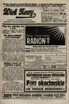 Wiek Nowy : popularny dziennik ilustrowany. 1926, nr 7566