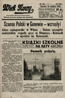 Wiek Nowy : popularny dziennik ilustrowany. 1926, nr 7569