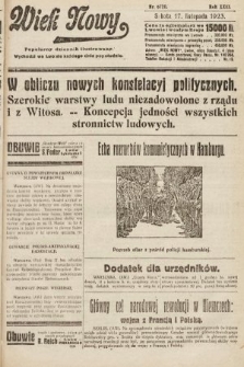 Wiek Nowy : popularny dziennik ilustrowany. 1923, nr 6720