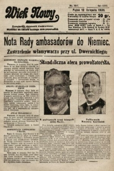 Wiek Nowy : popularny dziennik ilustrowany. 1926, nr 7617