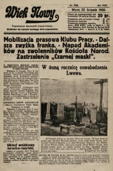 Wiek Nowy : popularny dziennik ilustrowany. 1926, nr 7626