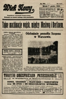 Wiek Nowy : popularny dziennik ilustrowany. 1926, nr 7638