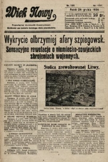 Wiek Nowy : popularny dziennik ilustrowany. 1926, nr 7652