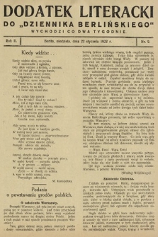 Dodatek Literacki do „Dziennika Berlińskiego". 1922, nr 2