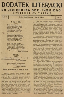 Dodatek Literacki do „Dziennika Berlińskiego". 1922, nr 3
