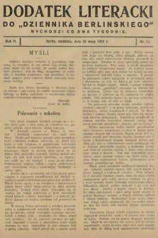 Dodatek Literacki do „Dziennika Berlińskiego". 1922, nr 11
