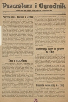 Pszczelarz i Ogrodnik : miesięcznik dla spraw pszczelarskich i ogrodniczych. 1933, nr 1