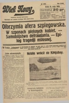 Wiek Nowy : popularny dziennik ilustrowany. 1928, nr 8070