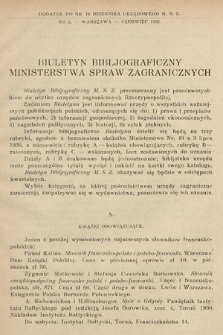 Biuletyn Bibljograficzny Ministerstwa Spraw Zagranicznych. 1931