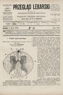 Przegląd Lekarski : organ Towarzystwa lekarskiego krakowskiego i Towarzystwa lekarskiego galicyjskiego. 1882, nr 26