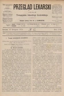 Przegląd Lekarski : organ Towarzystwa Lekarskiego Krakowskiego. 1878, nr 47