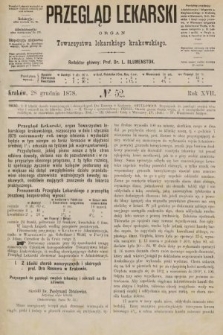Przegląd Lekarski : organ Towarzystwa Lekarskiego Krakowskiego. 1878, nr 52