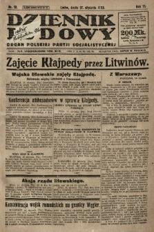 Dziennik Ludowy : organ Polskiej Partji Socjalistycznej. 1923, nr 12