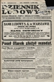 Dziennik Ludowy : organ Polskiej Partji Socjalistycznej. 1923, nr 274