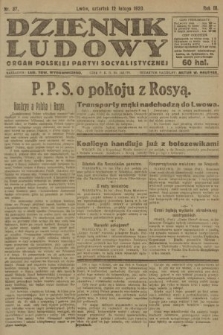 Dziennik Ludowy : organ Polskiej Partyi Socyalistycznej. 1920, nr 37