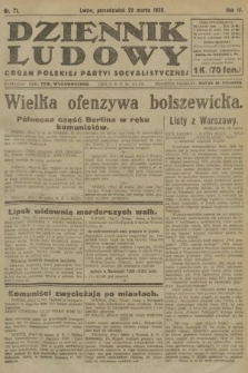 Dziennik Ludowy : organ Polskiej Partyi Socyalistycznej. 1920, nr 71