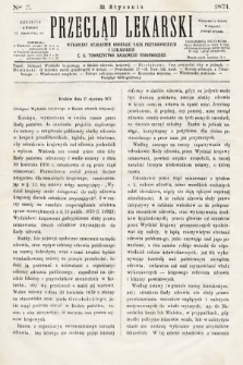 Przegląd Lekarski : wydawany staraniem Oddziału Nauk Przyrodniczych i Lekarskich C. K. Towarzystwa Naukowego Krakowskiego. 1871, nr 3
