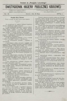 Dwutygodnik Higieny Publicznej Krajowej : dodatek do „Przeglądu Lekarskiego”. 1872, nr 11
