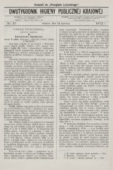 Dwutygodnik Higieny Publicznej Krajowej : dodatek do „Przeglądu Lekarskiego”. 1872, nr 13