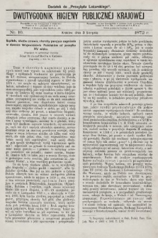 Dwutygodnik Higieny Publicznej Krajowej : dodatek do „Przeglądu Lekarskiego”. 1872, nr 16