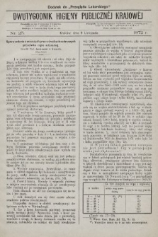 Dwutygodnik Higieny Publicznej Krajowej : dodatek do „Przeglądu Lekarskiego”. 1872, nr 23