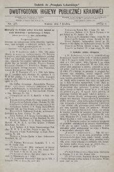 Dwutygodnik Higieny Publicznej Krajowej : dodatek do „Przeglądu Lekarskiego”. 1872, nr 25