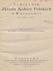 Pamiętnik Zjazdu Kobiet Polskich w Warszawie, w roku 1917