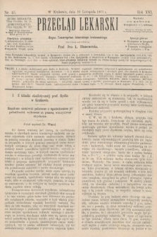 Przegląd Lekarski : Organ Towarzystwa lekarskiego krakowskiego. 1877, nr 45