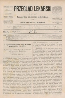 Przegląd Lekarski : organ Towarzystwa lekarskiego krakowskiego. 1879, nr 20