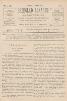 Przegląd Lekarski : organ Towarzystw Lekarskich Krakowskiego i Galicyjskiego. 1891, nr 7
