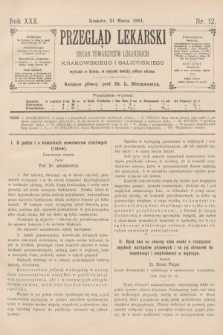 Przegląd Lekarski : organ Towarzystw Lekarskich Krakowskiego i Galicyjskiego. 1891, nr 12