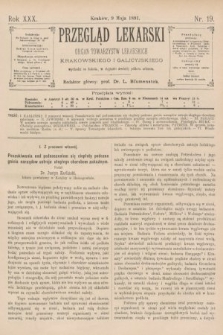 Przegląd Lekarski : organ Towarzystw Lekarskich Krakowskiego i Galicyjskiego. 1891, nr 19