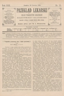 Przegląd Lekarski : organ Towarzystw Lekarskich Krakowskiego i Galicyjskiego. 1891, nr 25