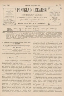 Przegląd Lekarski : organ Towarzystw Lekarskich Krakowskiego i Galicyjskiego. 1891, nr 30