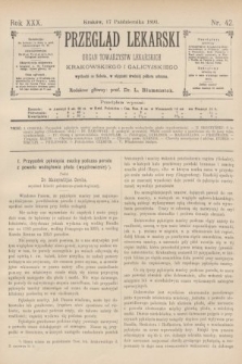 Przegląd Lekarski : organ Towarzystw Lekarskich Krakowskiego i Galicyjskiego. 1891, nr 42