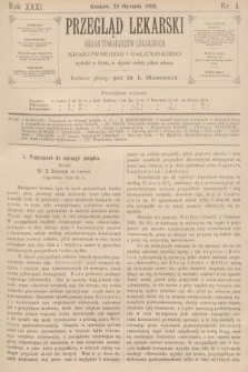 Przegląd Lekarski : organ Towarzystw Lekarskich Krakowskiego i Galicyjskiego. 1892, nr 4