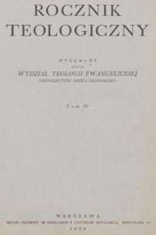 Rocznik Teologiczny. 1939, t. 4