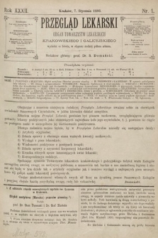 Przegląd Lekarski : organ Towarzystw Lekarskich Krakowskiego i Galicyjskiego. 1893, nr 1