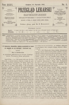Przegląd Lekarski : organ Towarzystw Lekarskich Krakowskiego i Galicyjskiego. 1893, nr 4