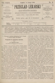 Przegląd Lekarski : organ Towarzystw Lekarskich Krakowskiego i Galicyjskiego. 1893, nr 6