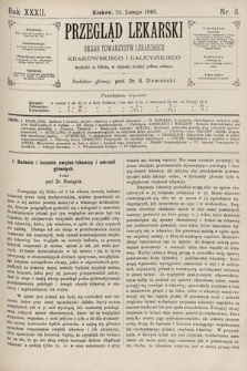 Przegląd Lekarski : organ Towarzystw Lekarskich Krakowskiego i Galicyjskiego. 1893, nr 8